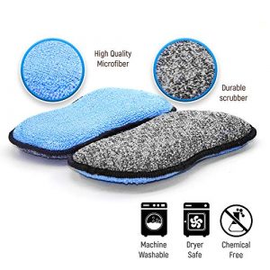 Multi-Purpose Scrub Sponges for Kitchen by Scrub- it - Non-Scratch Microfiber Sponge Along with Heavy Duty Scouring Power - Effortless Cleaning of Dishes, Pots and Pans All at Once (6 Pack , Small)