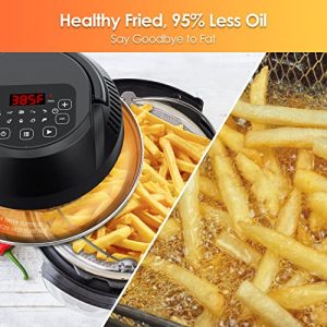 8 in 1 Air Fryer Lid, 1000W Powerful Pressure Cooker Lid, 6&8 Qt Pot Basket, Air Fryer Transformer, Turn Pressure Cooker into Air Fryer/Dehydrator/Broil, Accessories Included