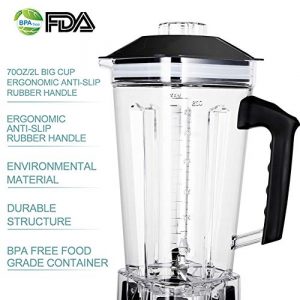 Professional Countertop Blender, 2200W High Power Commercial Blender for Shakes and Smoothies with 70Oz BPA Free Container, Built-in Timer Smoothie Maker Mixer for Crushing Ice, Frozen Dessert (Blue)