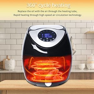 8 Quart Air Fryer,Large Electric Hot Air Fryers XL Oven Oilless Cooker with 7 Presets,LCD Digital Touch Screen and Nonstick Detachable Basket, Family-Sized,Auto Shut Off, Rapid Frying,1800W (Black)