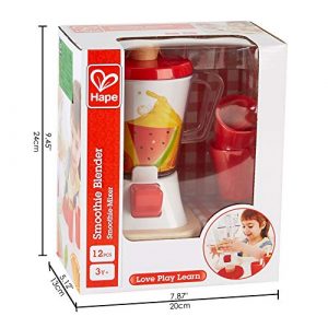 Hape Smoothie Blender | Multicolor Kitchen Smoothie Machine Play Set Complete with Cups & Straws, 9.44 Inch