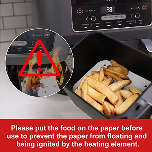 AIEVE Air Fryer Parchment Paper for Ninja Dual Air Fryer, 100Pcs Air Fryer Liners, DIY Blank Stickers and Silicone Air Fryer Basket Mat Compatible with Ninja Foodi Dual XL Air Fryer (Upgraded)
