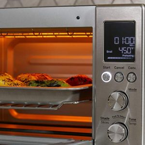 GE Convection Toaster Oven | Quartz Heating Technology | Large Capacity Toaster Oven Complete With 7 Cook Modes & Oven Accessories | Countertop Kitchen Essentials | 1500 Watts | Stainless Steel