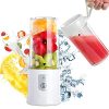 Toycol Portable Blender Personal Size Blender Bottles for Shakes and Smoothies with 2*320ml Bottles USB Rechargeable Mini Fruits Juicer Cup BPA Free Wireless 6 Blades Strong Power Ice Mixer Gift Package 10.8 OZ (White)