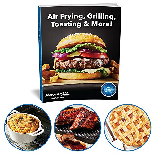 PowerXL Air Fryer Grill 8 in 1 Roast, Bake, Rotisserie, Electric Indoor Grill (Black Standard No Rotisserie)