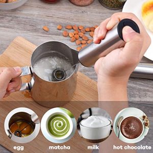 Rechargeable Milk Frother Battery Operated,2-Speed Portable Travel Frother,Electric Milk Foamer Coffee Frother for Latte, Cappuccino, Hot Chocolate Drink Mixer with Double Mini Whisks and USB Cable