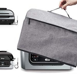 VOSDANS Dust Cover with Pockets for Ninja Foodi Pro 5-in-1 Indoor Grill & Ninja Foodi 5-in-1 Indoor Grill & Ninja FG551 Foodi Smart XL 6-in-1 Indoor Grill, Machine Washable, Gray (Cover Only)