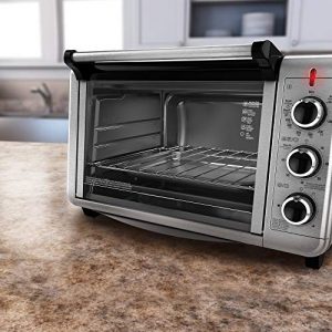 Black+Decker TO3210SSD 6-Slice Convection Countertop Toaster Oven, Silver