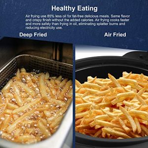 Elite Gourmet EAF4700 Digital 5Qt Air Fryer, Sears, Bakes, Roasts, Top & Bottom Heating Oil-Less Healthy Cooker, Temp/Timer Settings, PFOA-Free, Includes Recipes