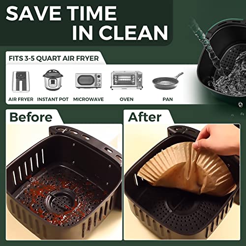 Air Fryer Disposable Paper Liner: Airfryer Instant Pot Oven Insert Parchment Sheets Round, Grease and Water Proof Non Stick Basket Liners for Baking Cooking (100PCS) from ctizne