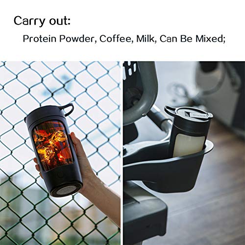 Protein Powder Mixer Shaker Cup 22 oz Electric Portable Bottle for Coffee BPA Free with USB Rechargeable and Milk Vortex Mixing Shakes Cups (BLACK)