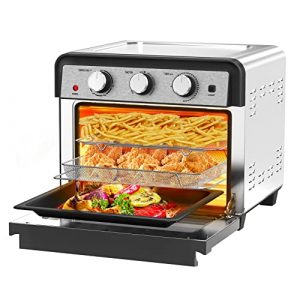 SKANWEN Air Fryer Oven, 7-in-1 24 Quart Extra Large Convection Countertop Oven, 6 Slice Toaster Oven, Rotisserie & Dehydrator, Fry, Roast, Broil, Bake, Dehydrate, Reheat, 8 Accessories, Recipes. 1700W