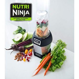 Ninja BL455_30 Nutri Professional Personal Blender Bonus Set with 3-Sip & Seal Single Serves(12, 18, and 24 oz. Cups) & 75-Recipe Cookbook, Stainless Steel/Black