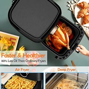 ALLCOOL Air Fryer 5.8 QT Airfryer 1700W 8-in-1 One Touch Digital Air Fryer Cooker with Nonstick Detachable Basket Adjustable Temperature Control Kitchen Gifts Large Air Fryer Black