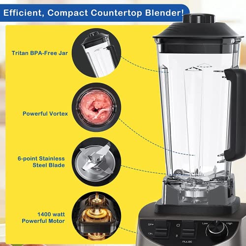 Blender Smoothie Maker, Blender 1400W with 1.8L BPA-free Tritan Container, Professional Baby Food Processor and Juicer Blender with 2 Home Modes