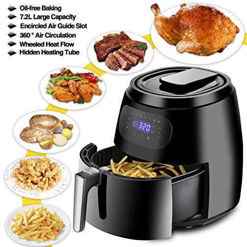 SUPER DEAL 7.6 QT Pro 1700W Digital Air Fryer Extra Large Capacity Oven Cooker with 7 Cooking Presets Auto Shut off & Timer Dishwasher Safe Parts Recipes & CookBook