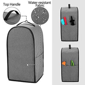 Yarwo Visible Blender Dust Cover Compatible with Ninja Foodi Blender, Small Appliance Cover with Pockets and Top Handle, Gray with Arrow (Cover Only, Patent Pending)