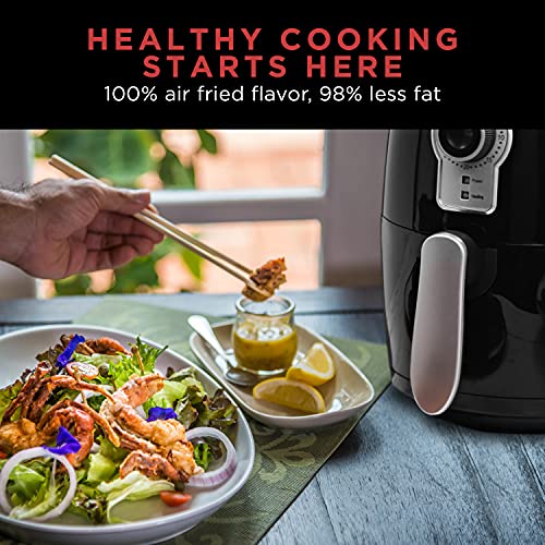Chefman Small Ultra Quart Compact Air Fryer Healthy Cooking, 2 Qt, Nonstick, User Friendly and Adjustable Temperature Control w/ 60 Minute Timer & Auto Shutoff, Dishwasher Safe Basket, BPA-Free, Black
