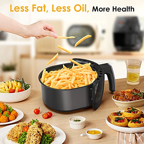 Air Fryer, 4.8QT Airfryer 1400W Electric Hot Oven Oilless Cooker with LCD Touch Screen, 7 Presets, Timer/Temperature Adjustable, Nonstick Basket Easy Clean, BPA-Free,Black