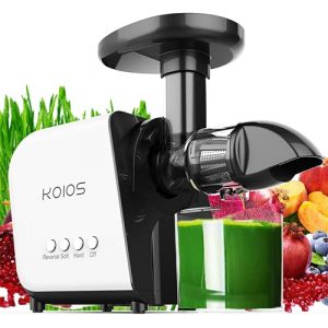 KOIOS Juicer Machine, Cold Press Juicer for Vegetable and Fruit, Slow Masticating Juice Extractor Machine with Quiet Motor & Reverse Function, Juice Maker Easy to Assemble & Clean BPA Free