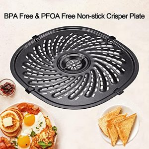 Air Fryer Replacement Grill Pan For Power XL Gowise 7QT Air Fryers,Nonstick Coating Crisper Plate,Air Fryer Replacement Parts,Air Fryer Rack,Air Fryer Accessories,Dishwasher Safe