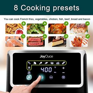 JOYOUCE Premium Air Fryer Joy3 Family Size 5.8 QT with Extra Air Fryer Accessories for Oilless Cooking,Smart Touch Screen with 8 Presets 1700W