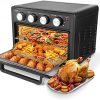 Binkols Air Fryer Oven 25 Quart, 7-in-1 Large Toaster Oven Air Fryer Combo, Large Air Fryer with Air Fry, Broil, Toast, Bake, Warm, 7 Preset Functions, 4 Accessories, 1700W Heats Up Quickly to 450°F