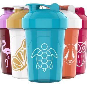 JEELA SPORTS [5 Pack] Protein Shaker Bottles for Protein Mixes | Extra Mixing Grid | 20 oz Blender Shaker Cup with Measurement Marks on Side | Leak Proof, Dishwasher Safe