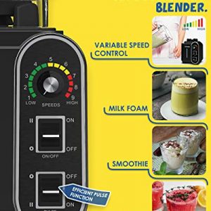 CRANDDI Professional Countertop Blender for kitchen,1800W, 9 Speeds, 52oz BPA-free Jar for Shakes and Smoothies,High-Speed Commercial blender Easy to Clean, K98C-B