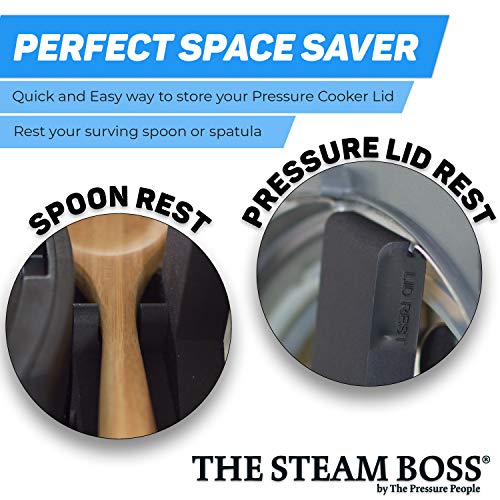 The Steam Boss - Lid and Spoon Rest | Accessories Compatible with Ninja Foodi Pressure Cooker Air Fryer | New Size Fits Deluxe Stainless Steel and Original Ninja Foodi Handle