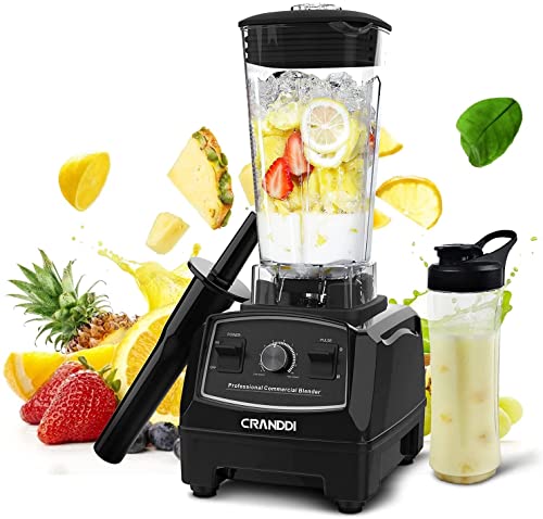 CRANDDI Professional Blender,1500 Watt Commercial Blenders for Kitchen with 70oz BPA-Free Pitcher and Self-Cleaning, Countertop Blenders for Shakes and Smoothies, Build-in Pulse, YL-010-B