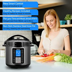 Mueller 6 Quart Pressure Cooker 10 in 1, Cook 2 Dishes at Once, Tempered Glass Lid incl, Saute, Slow Cooker, Rice Cooker, Yogurt Maker and Much More