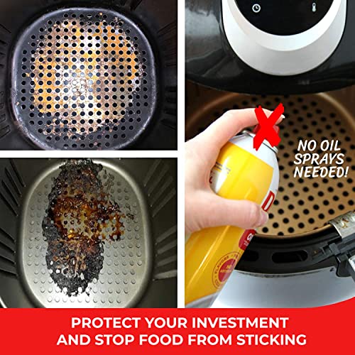 Airware Aeromats The Original Reusable Air Fryer Liners Plus Magnetic Cheat Sheet | USA Designed, 100% Food-Grade Silicone | Air Fryer Accessories COSORI, INSTANT VORTEX, GOURMIA, AND MORE 8.5" Square