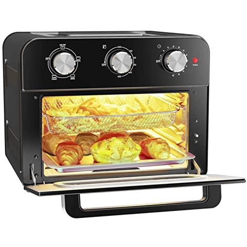Air Fryer Oven 24.5Qt, ORZOX Large XL 6 Slices Toaster Oven Air Fryers Combo (100 Online Recipes), 1500w Power Airfryer Convection Oven With Timer & Temp Control, Set Of 6 Accessories, Dishwasher Safe Parts