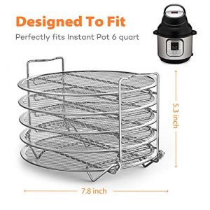 Dehydrator Rack Stainless Steel Stand Accessories Compatible with Instant Pot Air Fryer Crisp Lid 6 Quart, By SiCheer