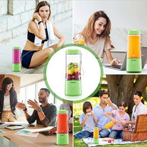Portable Blender Personal Size Blender for Shakes and Smoothies, Strong Cutting Power with Six Blades (GREEN)