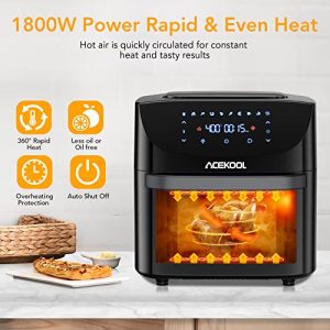 Air Fryer Oven 10-in-1, 1800W 20 Quart Large Airfryer Toaster Oven Combo, Powerful Electric Oven Oilless Cooker, Rotisserie, Dehydrator, Bake, LED Touch Digital Screen, Full Sets 9 Accessories