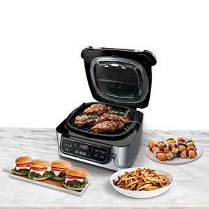 Ninja Foodi Pro 5-in-1 Integrated Smart Probe and Cyclonic Technology Indoor Grill, Air Fryer, Roast, Bake, Dehydrate (AG400), 10