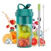SYMINI Portable Blender, Portable Blender USB Rechargeable, One-handed Drinking Mini Blender for Shakes and Smoothies, BPA-Free 19oz/550ml Juicer Cup for Gym, Travel and Outdoors, Green