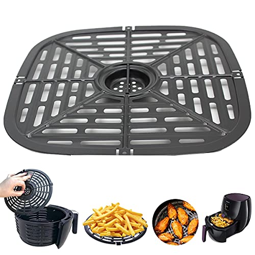 KGPLOME Square Air Fryer Replacement Grill Pan Fit for Power Dash Chefman, COSORI,NUWAVE Air Fryers,Air fryer Grill Plate, Dishwasher Safe - 8.07 Inch (Square 3.7 QT)