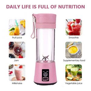 AKIGN Portable Blender, Mini Portable Household juicer Multifunctional Electric Portable juicer Electric USB Rechargeable Juicer Cup, Fruit Mixing Machine Homepink