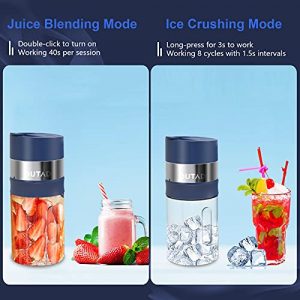 Portable Blender, Personal Size Blender for Shakes and Smoothies, USB Rechargeable Ice Crushing Smoothie Blender, 85 W Mini Blender with 6 Blades, 15 Oz Juicer Cup for Protein Fruit Mixing (Navy Blue)