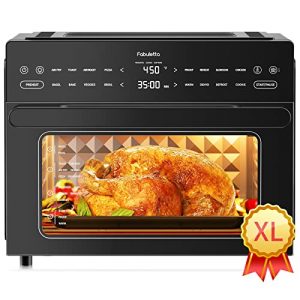 Fabuletta 18-in-1 Air Fryer Toaster Oven Combo - XL Large Smart Countertop Convection Oven 1800W Digital Touchscreen, Double-layer Glass Door, 5 Accessories, Dual Cook, Dehydrate, Pizza, Toast, Bake