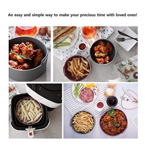 JNE Reusable Air Fryer, Microwave Oven Silicone Pot, Bowl, Basket Accessories/Heat Resistant, Food Safe, Easy to Clean/Replacement of Parchment Liners / 7.5 inches in diameter, Gray