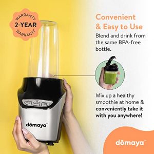 1000W High Power Personal Nutri Blender, Multi-Functional Portable Bullet Blenders for Kitchen, Use as Coffee Grinder, Baby Food Blender, & Shake Maker, With 2 Blades, 1L Tall Blender Cup & 0.4L Small Blender Cup - Domaya