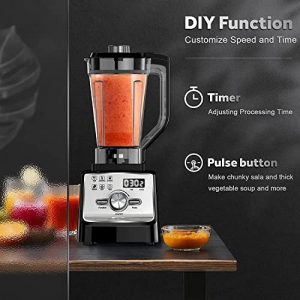 Professional Countertop Blender 1400W Powerful Smart Smoothie Blender Ice Crusher Blender for Kitchen Multifunction Juice Soup Blender with 2L Large Capacity