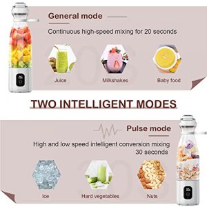 Smoothie Blender Portable Blender for Shakes and Smoothies, 300Watt Mini Blender, 20 Oz Personal Blender USB Rechargeable IPX7 Water Proof with Pulse Technology Crush Ice Nuts LayOPO Blender BravoS White