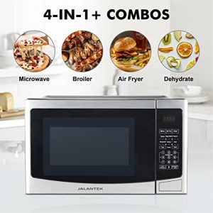 JALANTEK 4-in-1 Microwave Oven with Healthy Air Fry, Toaster Oven, Dehydrator, 1.2 Cu.ft/30L with Easy Clean Interior, Stainless steel