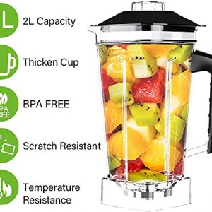 GEMAT Professional Countertop Blender with 1400-Watt Base, Smoothie Blender ,Built-in Timer ,High Power Blender 2L Cups for Frozen Drinks ,Shakes and Smoothies