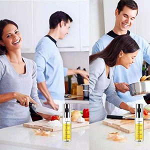 Olive Oil Sprayer for Cooking, Food-Grade Glass Oil Spray Bottle Oil [ Comes with funnel oil brush cleaning brush ] Oil Sprayer Mister for Cooking BBQ, Salad, Frying, Roasting, Baking